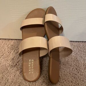 Lauren Conrad nude flat sandals